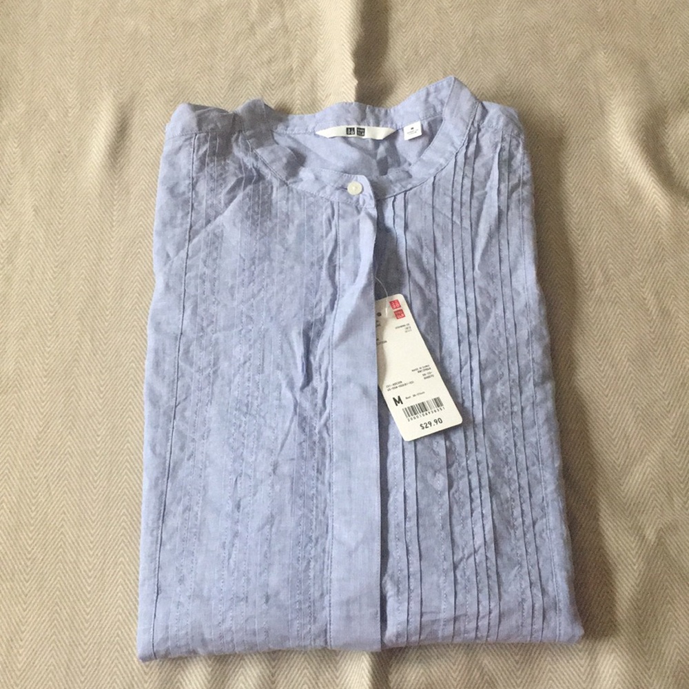 NWT Uniqlo Soft Cotton Long Sleeve Blouse
